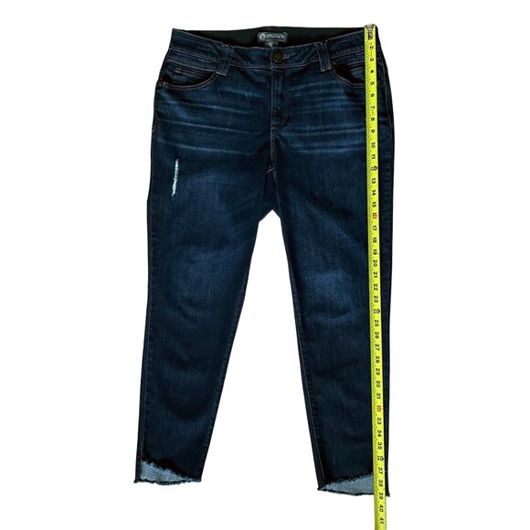 Democracy 16W Ab Technology Ankle Jeans Blue Distressed Slimming Fit - Picture 9 of 13